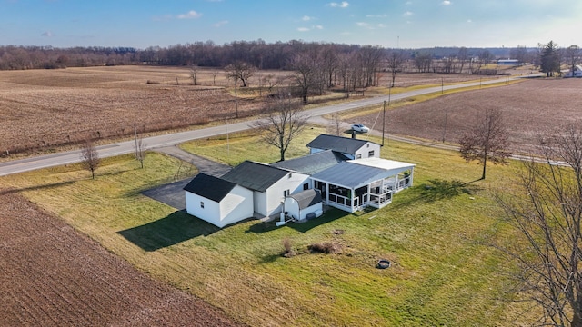 drone / aerial view with a rural view