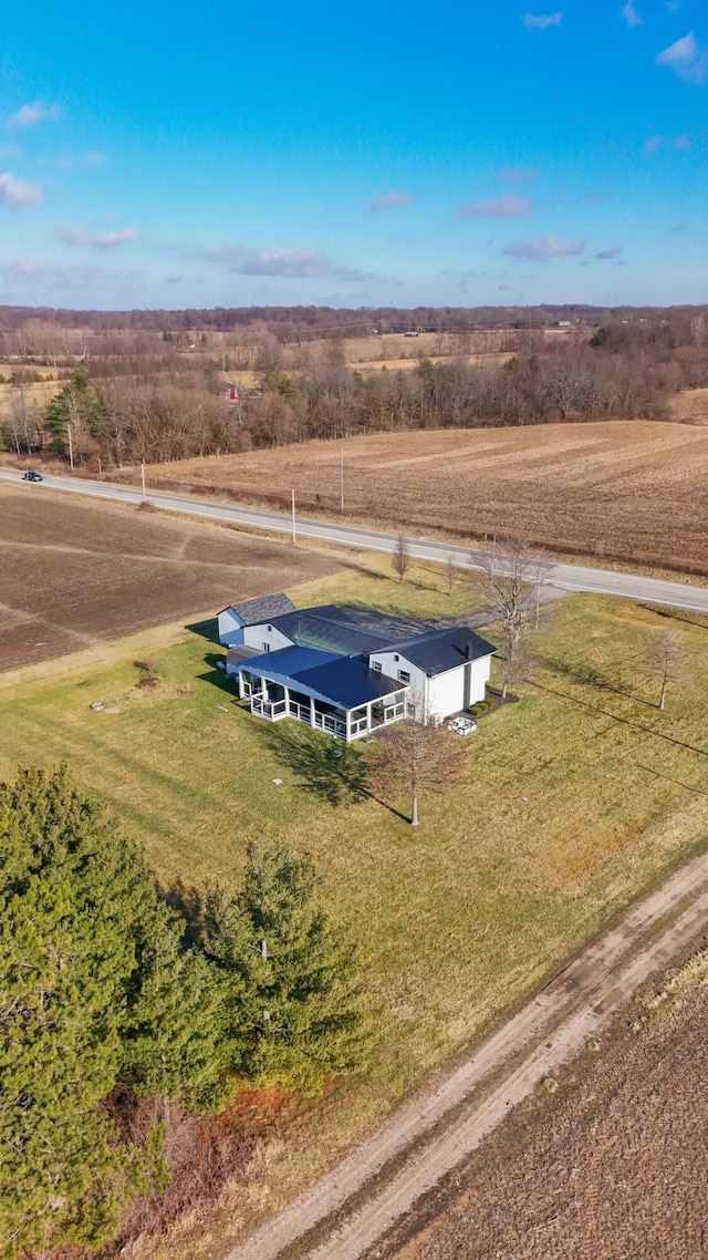 drone / aerial view with a rural view