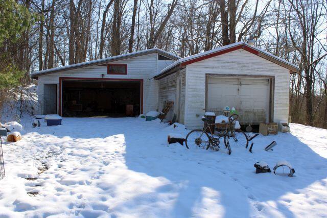 view of snow covered garage