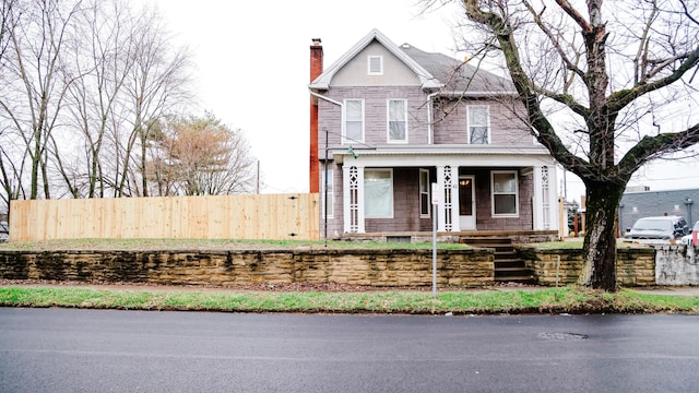 view of front facade featuring covered porch