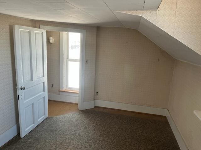 bonus room featuring vaulted ceiling and a wealth of natural light