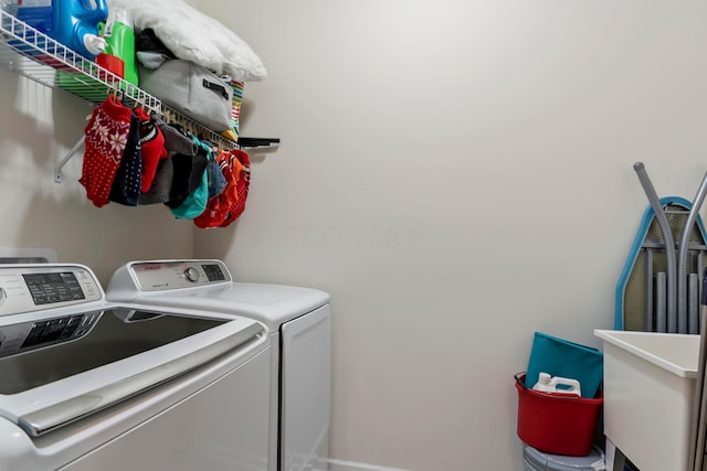 laundry room featuring washer and dryer