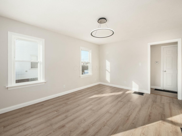 interior space with light hardwood / wood-style floors