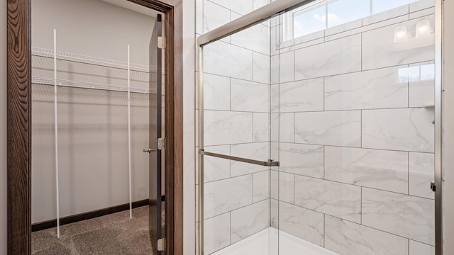 bathroom featuring walk in shower