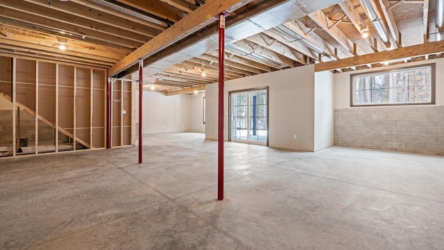 basement with a wealth of natural light