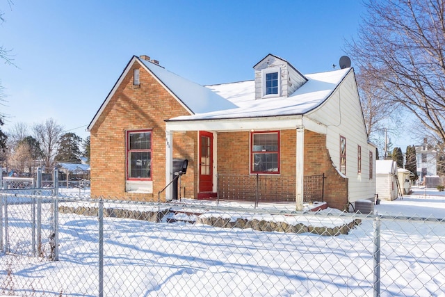 view of front of property with a porch