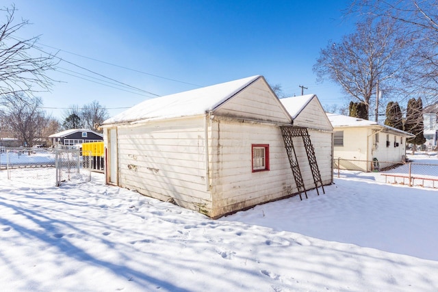 view of snow covered structure