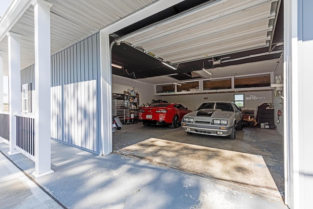 view of garage