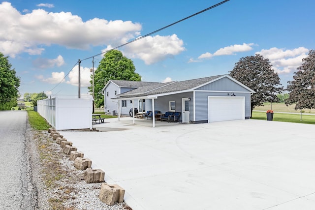 view of garage