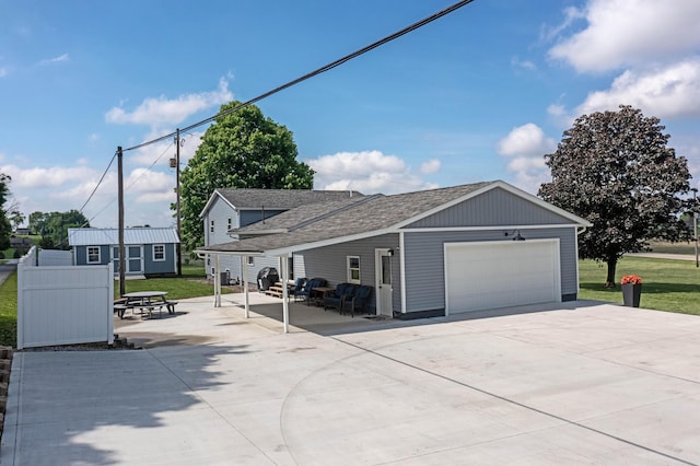 view of garage