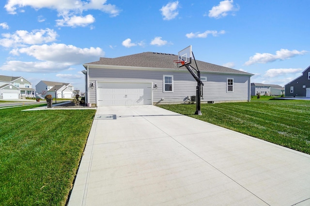 view of property exterior with a yard