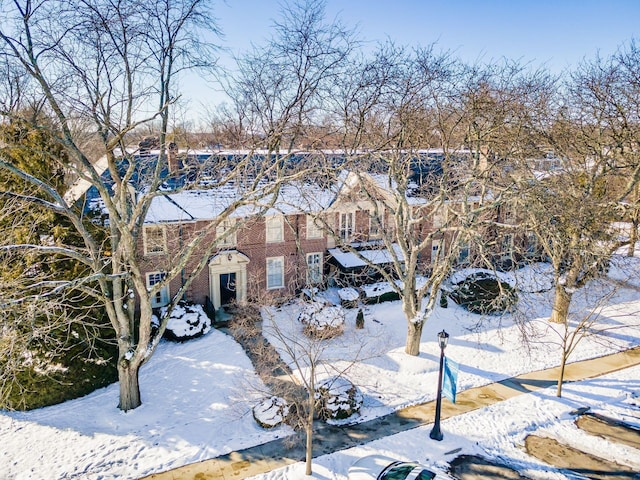 view of snowy aerial view