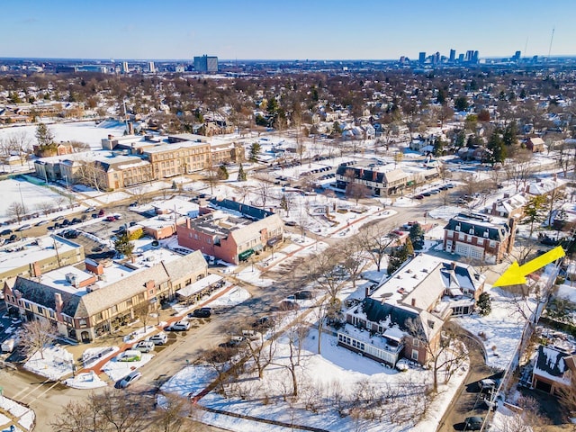 view of snowy aerial view