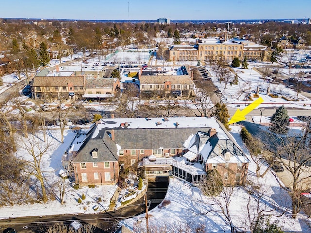 view of snowy aerial view