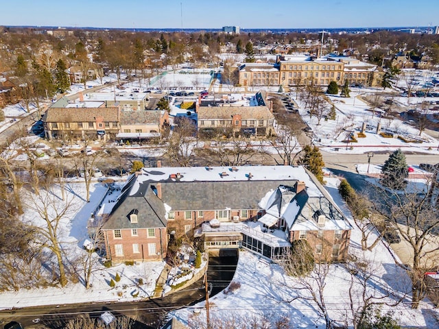 view of snowy aerial view