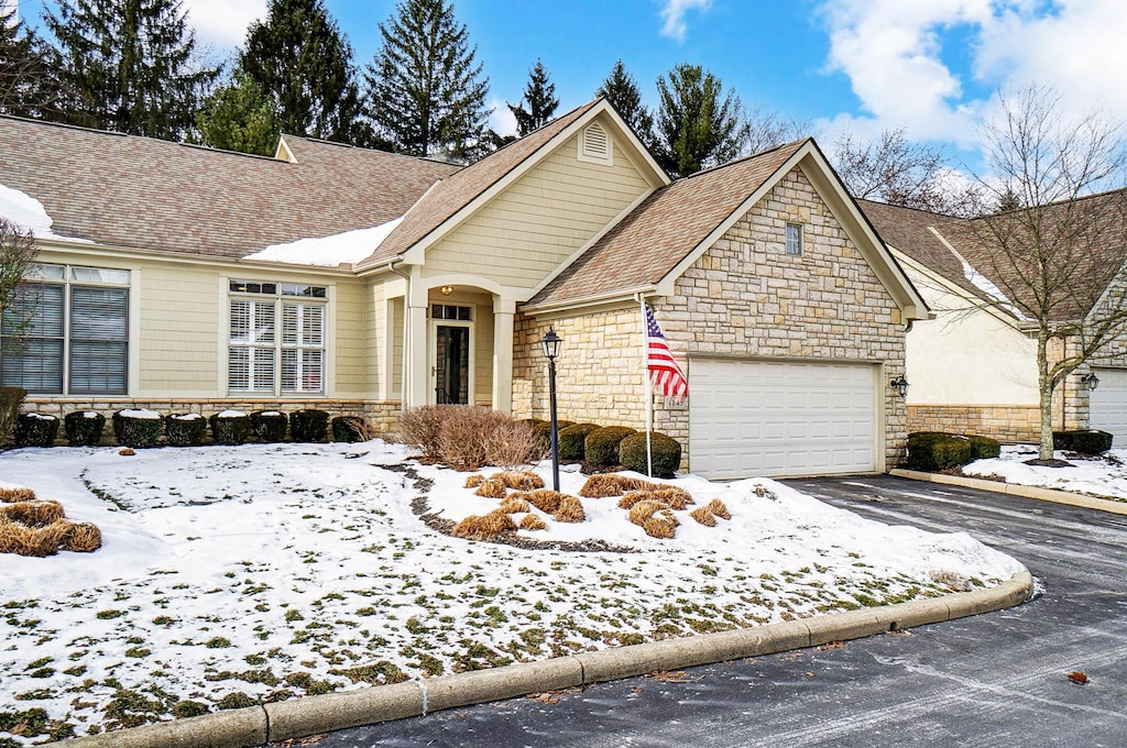 view of front of house with a garage