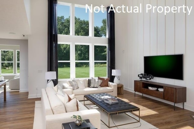 living room featuring hardwood / wood-style floors