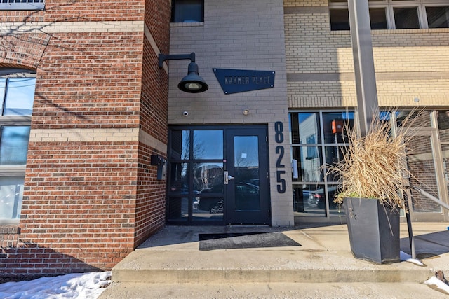 property entrance with french doors