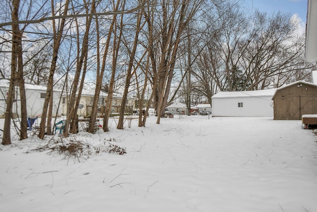 view of snowy yard