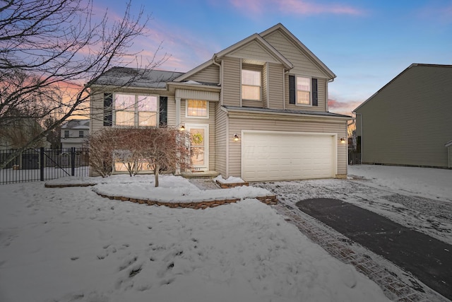 view of front property featuring a garage