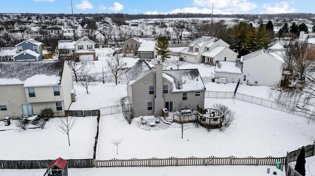 view of snowy aerial view