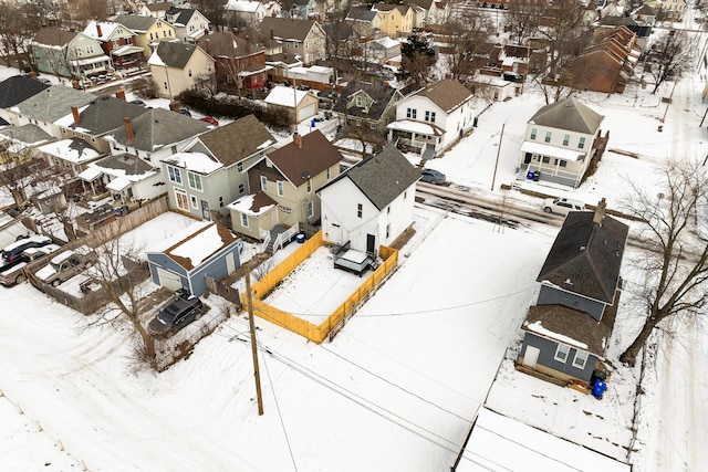 view of snowy aerial view