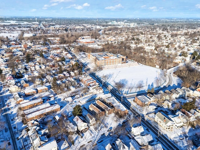 view of snowy aerial view