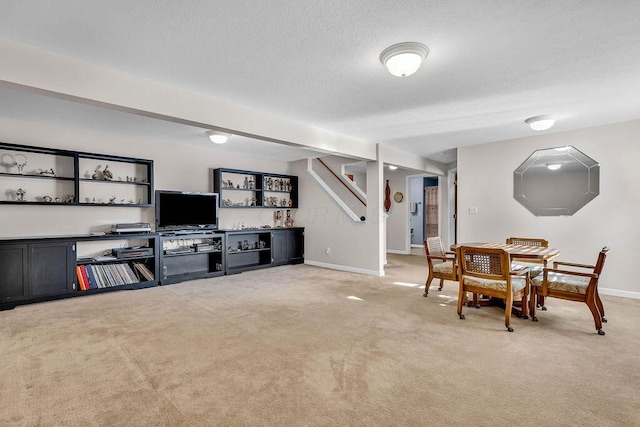 interior space featuring a textured ceiling