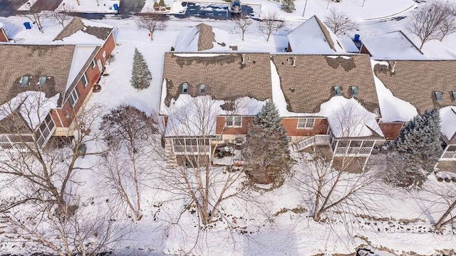 view of snowy aerial view