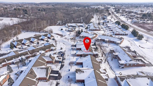 view of snowy aerial view