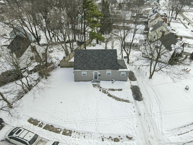 view of snowy aerial view