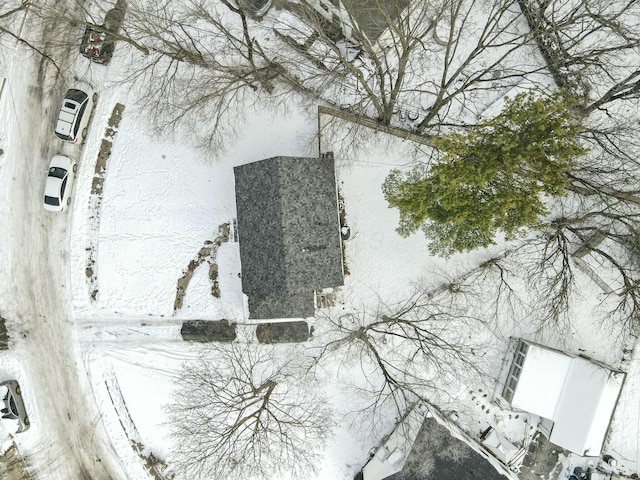 view of snowy aerial view