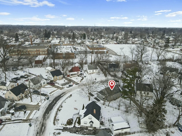 view of snowy aerial view