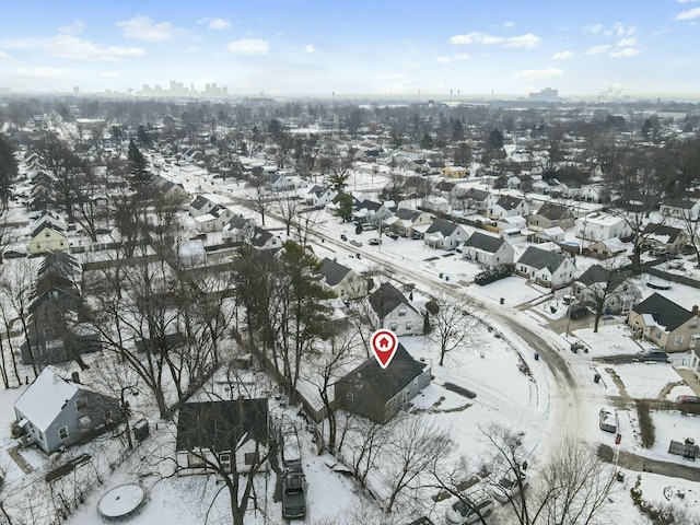 view of snowy aerial view