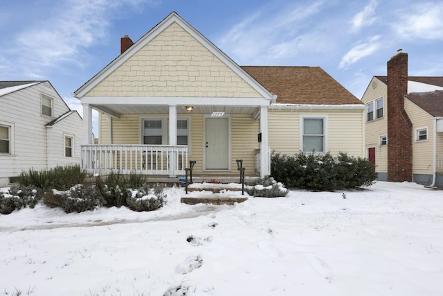 bungalow featuring a porch