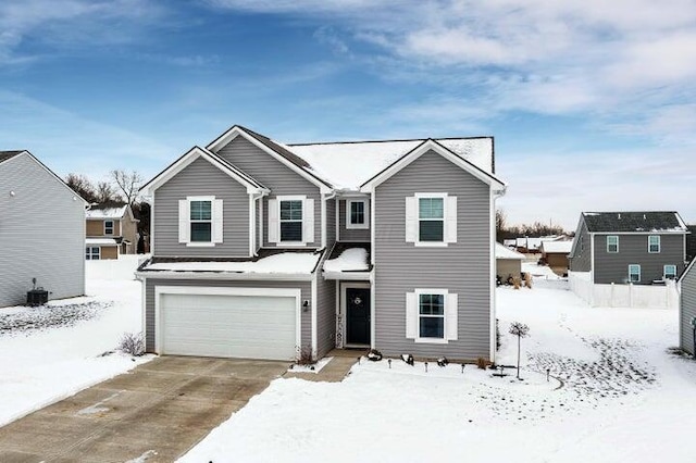 view of front property featuring a garage