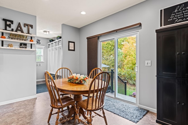 view of dining space