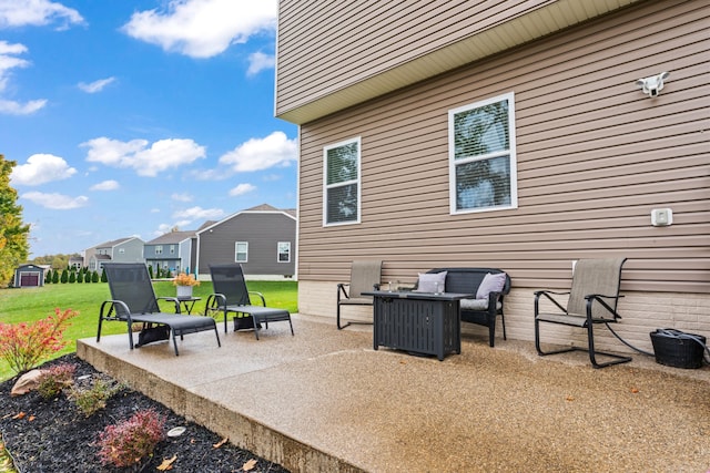 view of patio / terrace featuring an outdoor living space