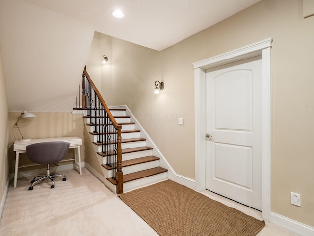 stairway with carpet