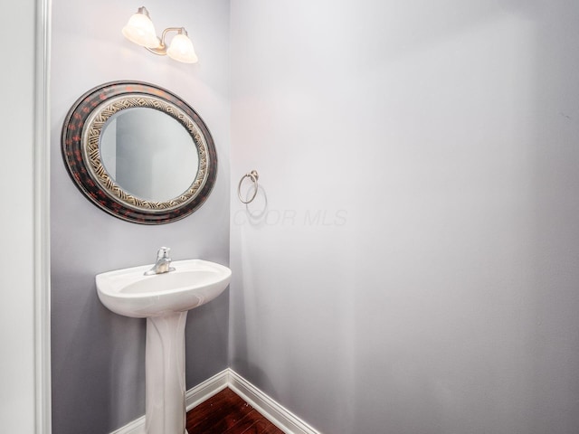 bathroom featuring hardwood / wood-style flooring