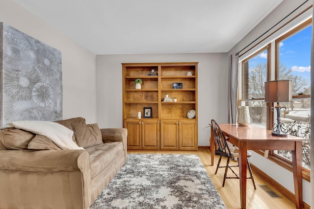 office featuring light hardwood / wood-style flooring