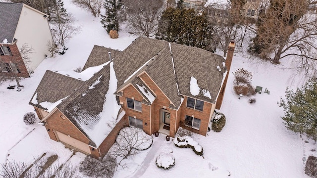 view of snowy aerial view