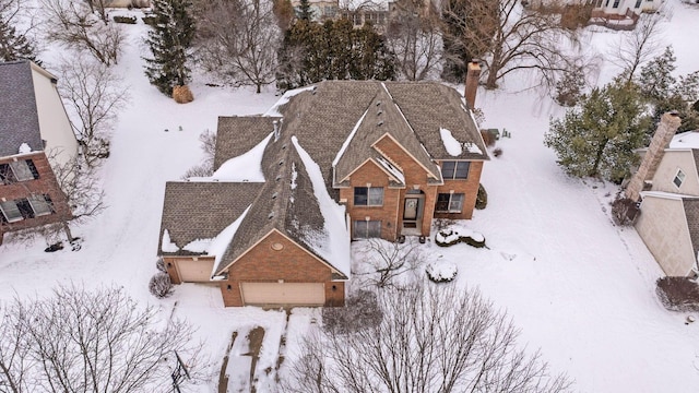 view of snowy aerial view