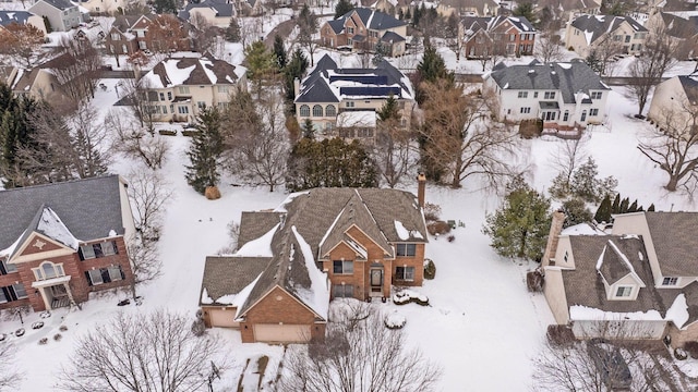 view of snowy aerial view