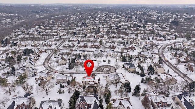 view of snowy aerial view