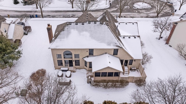 view of snowy aerial view