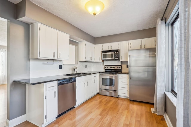 kitchen featuring sink, white cabinetry, and appliances with stainless steel finishes