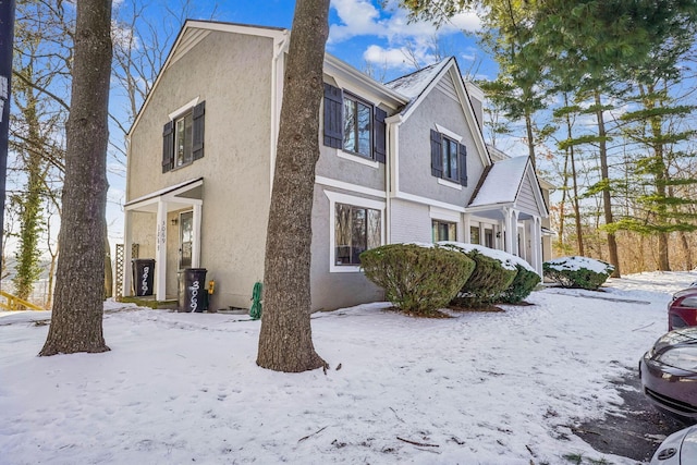 view of snowy exterior