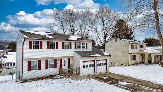 view of front facade with a garage