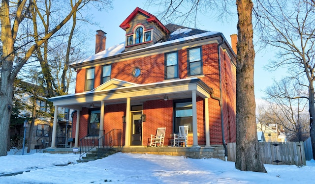 view of front of home featuring covered porch